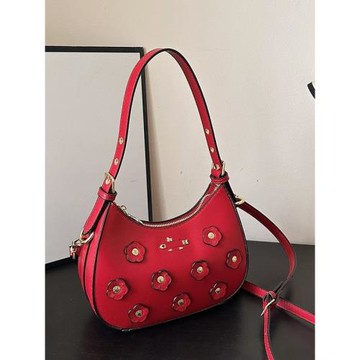 bags鉚釘鑲花月牙包包女潮2025歐美流行單肩腋下包時尚手提斜挎包