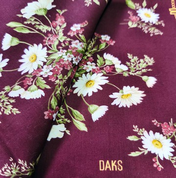 DAKS 古董手帕 口袋巾 宇宙花 20.5 x 19.5 英吋
