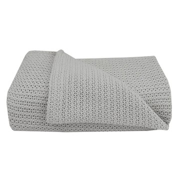 澳洲 Living Textiles 有機棉洞洞毯 嬰兒床毯  灰色  L(100 x 120cm)