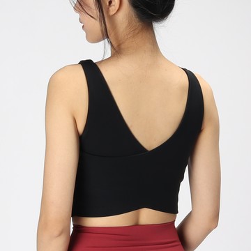 交疊含罩杯短版瑜珈/運動/機能背心【可換襯墊/上下一致】*