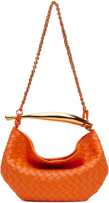 Bottega Veneta 橙色 Sardine With Chain 单肩包