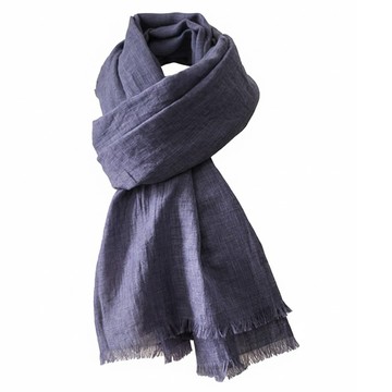 Vavisoo 邁賓斯 素色棉質圍巾  均碼(182 x 70cm)  藍灰色