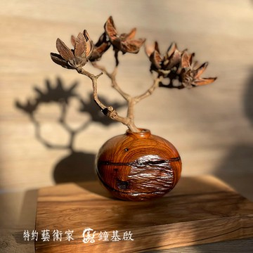 【台灣木藝館】 Jwood基的木藝 彷古乾隆多寶格生漆塗裝原木聚寶盆擺件 木料:黃蓮 商務送禮 業務送禮 上司送禮 長輩禮物JW07.28
