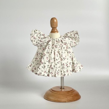 刺繡扇貝洋裝“floating floral petite”