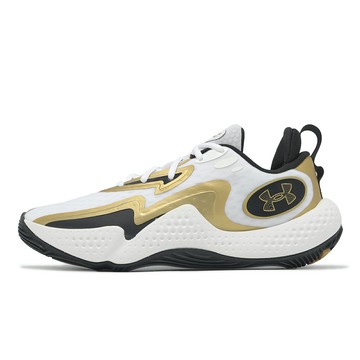Under Armour UA 籃球鞋 Spawn 5 男鞋 白 黑 金 透氣 緩衝 抓地 運動鞋 UA 3026285101