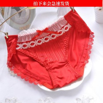 大碼偽娘cd變裝公主刺繡純欲內褲微透明薄誘惑蕾絲三角褲性感內褲