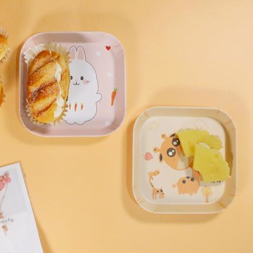 竹纖維日式可愛小碟子吐骨碟家用小吃零食盤兒童骨盤碟卡通點心碟