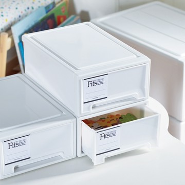 日本 天馬 Fits MONO純白系隨選18.4寬單層抽屜收納箱 3入