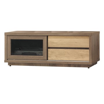 文創集 羅斯米 時尚4尺推門二抽電視櫃/視聽櫃-120x43x45cm免組