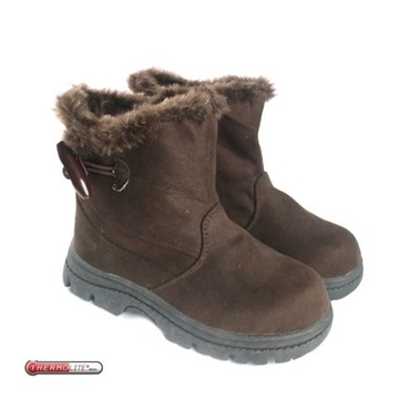 兒童 牛角扣中筒雪靴 咖啡中筒靴/雪靴/雪鞋/冰爪/ sn205