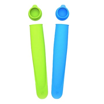 iSFun 便利手拿 矽膠DIY冰棒模具  顏色隨機  2個  20.5 x 5.7 x 2.7cm