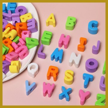 亞克力彩色大孔數字字母珠 diy手工手鏈裝飾散珠配件 串珠 串珠材料 串珠材料包 珠珠材料 手串材料