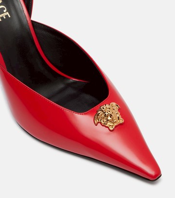 Versace La Medusa 85 leather slingback pumps