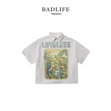 BADLIFE - HADES Loveless Striped Shirts 正版 男女寬鬆條紋短袖襯衫 情侶夏季上衣