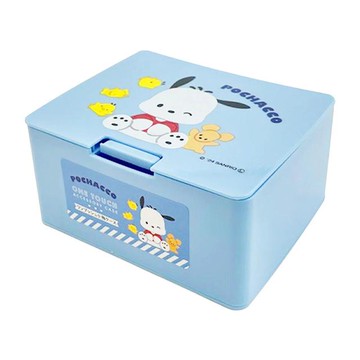 小禮堂 Sanrio 三麗鷗 帕恰狗 彈蓋式小物方形收納盒 (藍款)