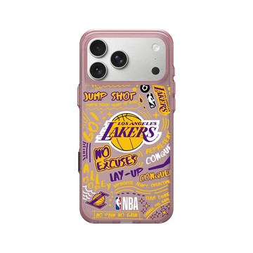 iPhone 17 Pro Max Clear (相機按鈕) 晶醺玫 - NBA - 塗鴉系列-洛杉磯湖人 L.A. Lakers - Graffiti