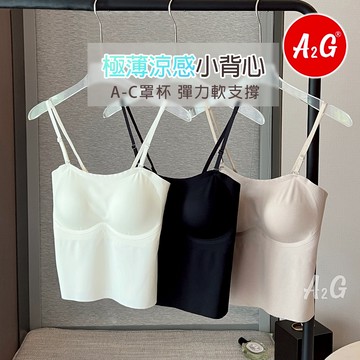 絕版品‼️A2G®【韓系穿搭、冰絲涼感】台灣獨賣 細肩帶背心 罩杯式上衣 冰涼完美包覆 運動內衣 小可愛 2462