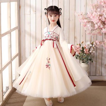 超仙女童漢服兒童裝春秋款中國風古裝古風唐裝衣服裝秋季秋裝女孩