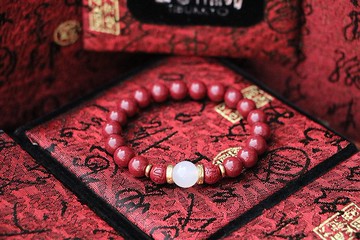 原礦紫金砂硃砂手珠 8mm 天然白瑪瑙隔珠 客製化設計 串珠DIY