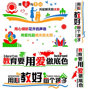 幼兒園墻貼紙裝飾貼畫輔導班大廳走廊背景墻貼紙托管班布置標語1入