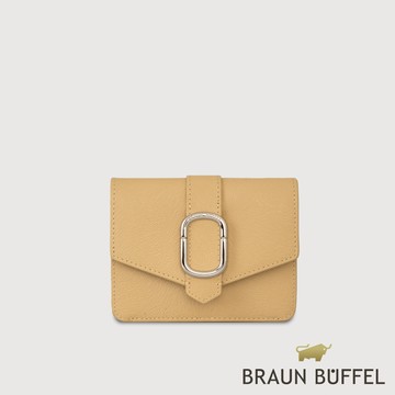 【BRAUN BUFFEL 德國小金牛】台灣總代理 瑟魯爾-A 3卡兩折短夾-淺棕色/BF845-403-CR