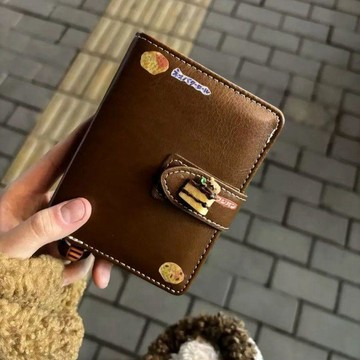 M5復古皮質棕色活頁手賬本學生白領便攜隨身迷你口袋小本子日記事