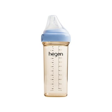 【hegen】  金色奇蹟PPSU多功能方圓型寬口奶瓶 330ml - 沁藍/母嬰用品/新生禮/月子中心/月嫂/蒸汽消毒 /紫外線消毒 /沸水消毒/FDA食品接觸認證/不含塑化劑/不含雙酚A/不含甲醛