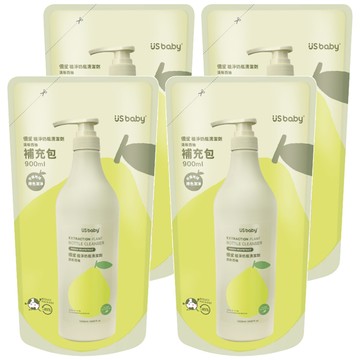 US baby 優生 植淨奶瓶清潔劑 清新西柚  900ml  4包