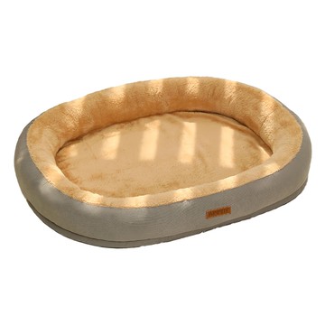 萌貝貝 仿兔絨柔軟橢圓寵物窩  75 x 55cm  淺灰色  1個