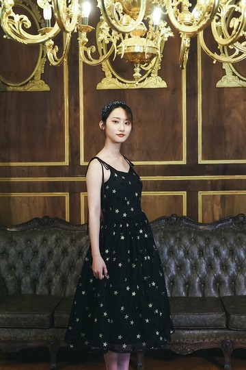 馬克的星光燦爛  植絨星星網紗吊帶澎澎裙洋裝