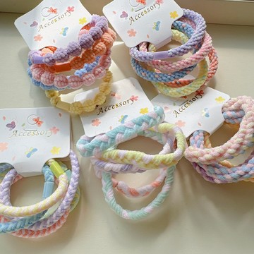 5條裝新款糖果彩色加粗高彈力髮圈 馬尾髮圈 髮圈髮飾 綁頭髮 編髮髮圈 韓版加厚髮圈 髮束 綁馬尾 高彈力 髮帶 髮飾