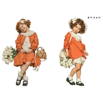 【4 月新品 1】08-121-0017 人物貼紙 春季復古