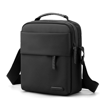 【品樂．BAO】定邦。簡約有型雙層前袋手提斜背包(黑色)