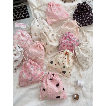 收納袋 束口袋 束袋 雜物收納袋 口袋收納袋  可愛小熊袋 卡通抽繩  防塵便攜 整理 多功能布袋 DB2