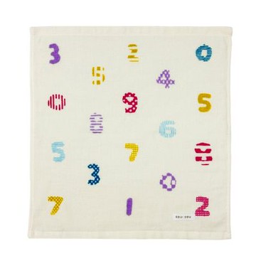 日本丸真 SOU SOU 經典原創純棉洗臉巾 彩色數字