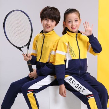 中小學生學院風運動校服老師黃色學院風幼兒園園服春秋裝兒童班服