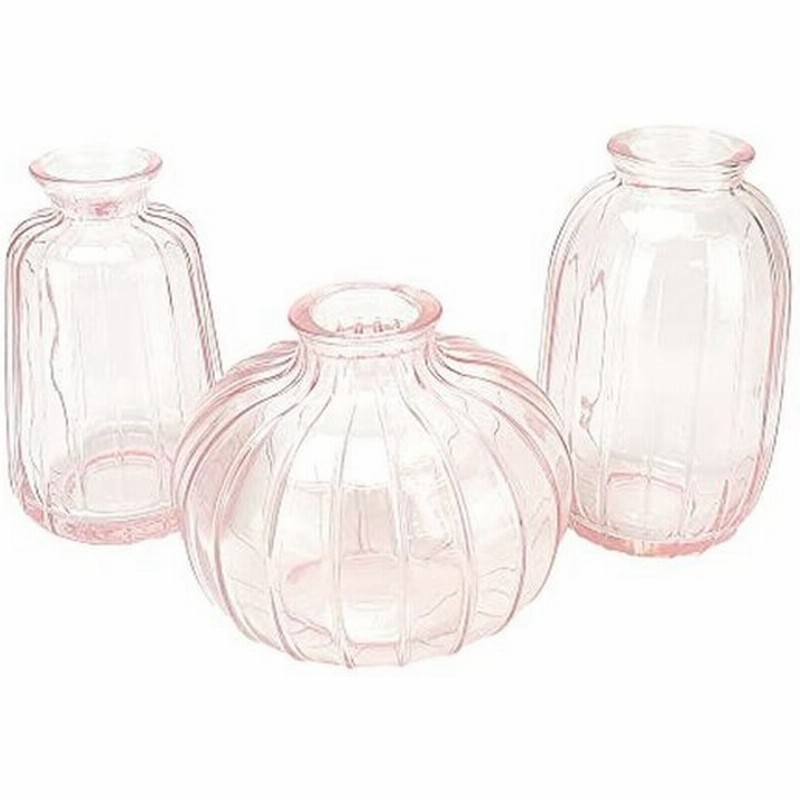 ミニ花瓶 フラワーベース 飾り瓶 ガラス 異なるサイズ 3種セット 一輪挿し 生け花 造花 ライトピンク 通販 Lineポイント最大0 5 Get Lineショッピング