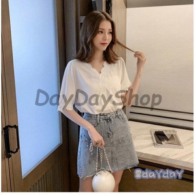 シフォンブラウス 夏 レディース ブラウス 半袖 Vネック サマーブラウス ゆったり レース 半袖ブラウス シフォン シャツ 白 半袖シャツ 卒業式 シフォンブラウス 夏 レディース ブラウス 半袖 Vネック サマー