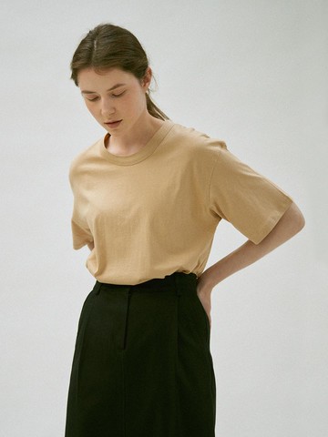 Pretzel Stitch T-shirt (Yellow Beige)