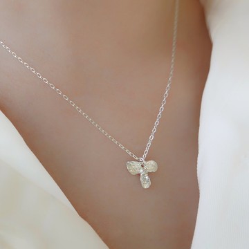 Birth Flower July 7月誕生花純銀項鍊 繡球/Hydrangea