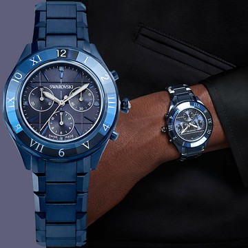 SWAROVSKI 施華洛世奇 Dextera 計時水晶圈手錶 中性錶 男錶-39mm 5715457