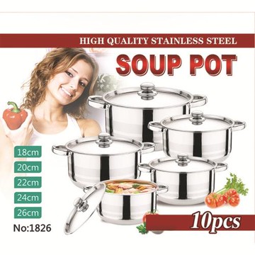 歐式輕奢10件套鍋具套裝炊具套裝pots炒鍋平底湯鍋不粘鍋跨境熱銷