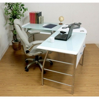 パソコンデスク 机 Pcデスク おしゃれ 安い 北欧 シンプル オフィスデスク L字 コーナー L型 収納 白 ワイド ガラス 約 幅155 通販 Lineポイント最大get Lineショッピング