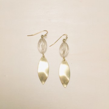 復古透明橢圓眼形耳環