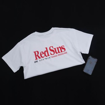 頭文字D赤城紅太陽redsuns日系JDM印花改裝車圓領短袖純棉T恤夏季