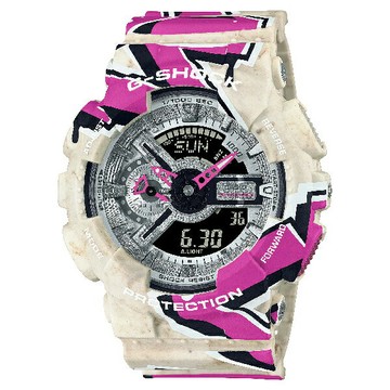 CASIO卡西歐 G-SHOCK 塗鴉藝術 街頭原創 人氣雙顯 GA-110SS-1A 51.2mm｜樂天領券現折★全館特惠中★指定刷卡回饋10%