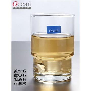 Ocean透明可疊耐熱玻璃果汁水杯酒店洗漱口杯浴室情侶刷牙杯245ml