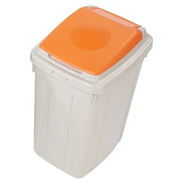 KEYWAY 聯府 日式分類附蓋垃圾桶 42L  白色 + 橘色  386 x 320 x 570mm