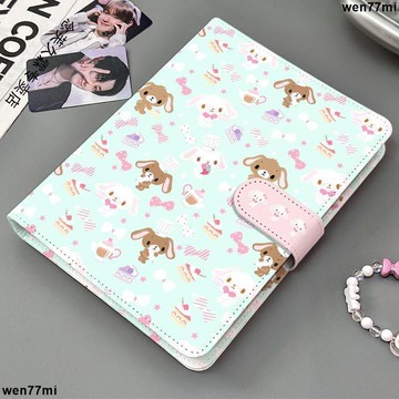 超實惠臘 追星卡冊 收納冊 收納相薄可愛兔兔軟皮殼收納卡冊明星高顏值拍立得pu皮質a5四宮格磁吸搭扣