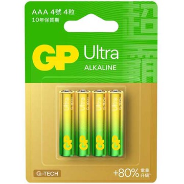 GP 超霸 Ultra 鹼性電池 AAA  4號 4入